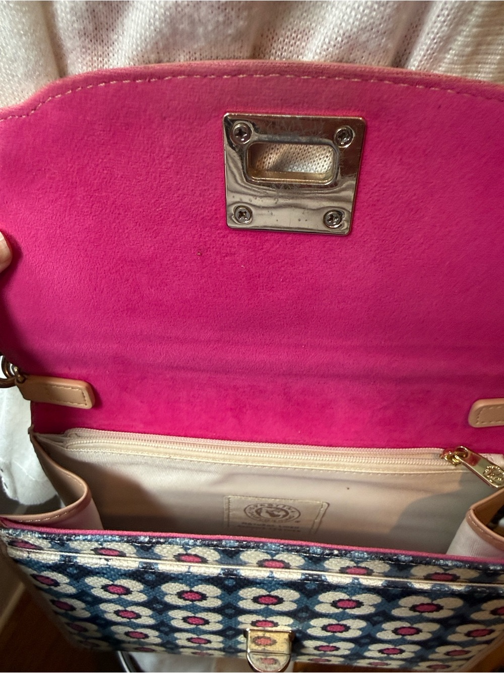 Spartina 449 Blush Pink Floral Linen/canvas fabric Crossbody - Picture 2 of 16